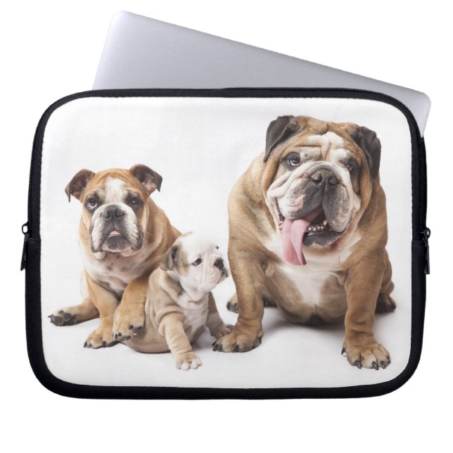 Liebe English Bulldog Welpe Hund Laptop Sleeve Cas (Vorderseite)