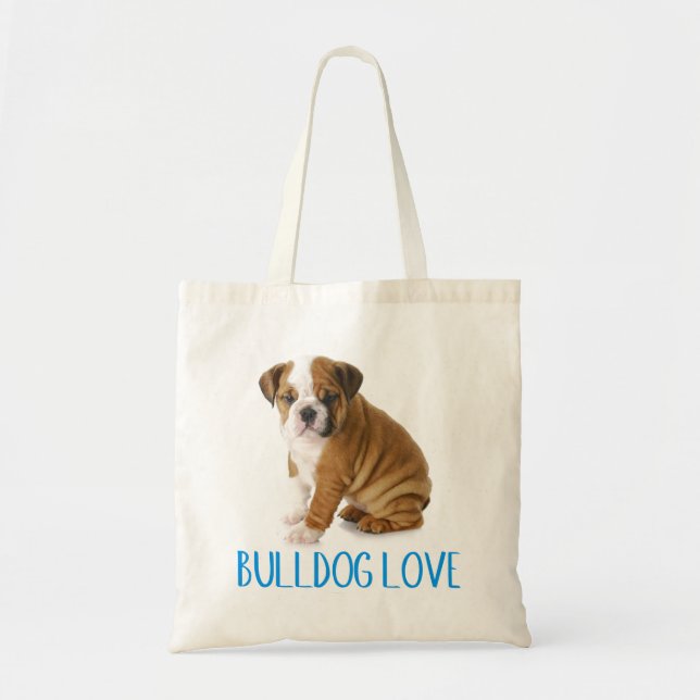 Liebe English Bulldog Welpen Tote Bag Tragetasche (Vorne)