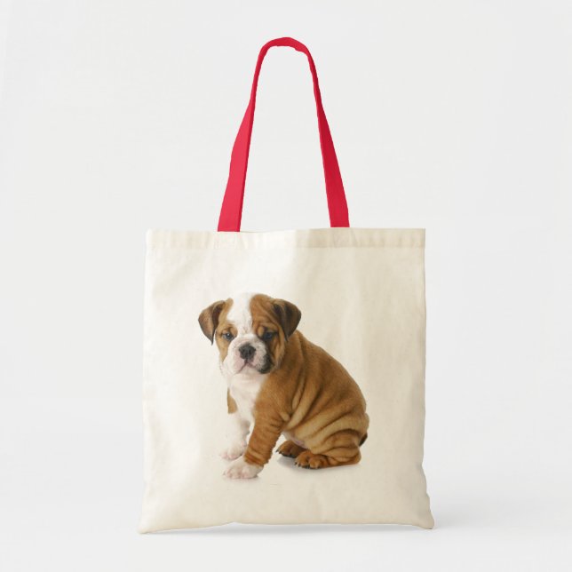 Liebe English Bulldog Welpen Tote Bag Tragetasche (Vorne)