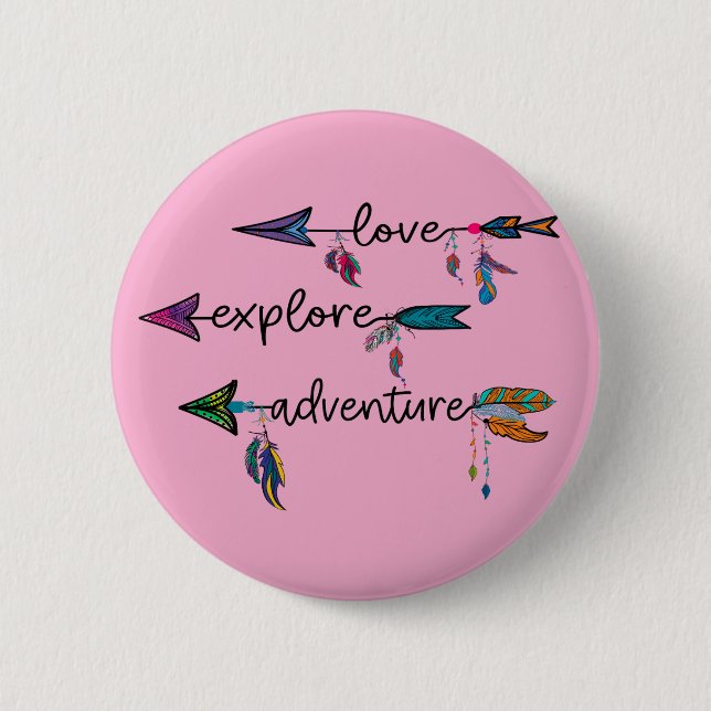 Liebe Entdecken Sie das Adventure Arrow Tribal Boh Button (Vorderseite)