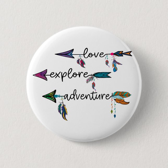Liebe Entdecken Sie das Adventure Arrow Tribal Boh Button (Vorderseite)