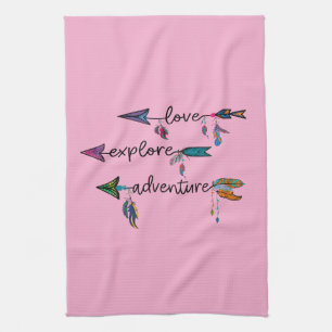 Liebe Entdecken Sie das Adventure Arrow Tribal Boh Geschirrtuch