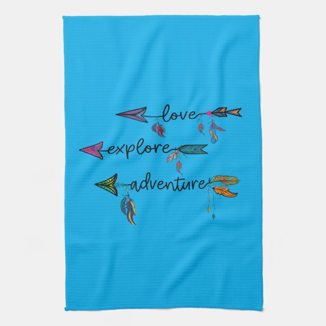 Liebe Entdecken Sie das Adventure Arrow Tribal Boh Geschirrtuch (Vertikal)