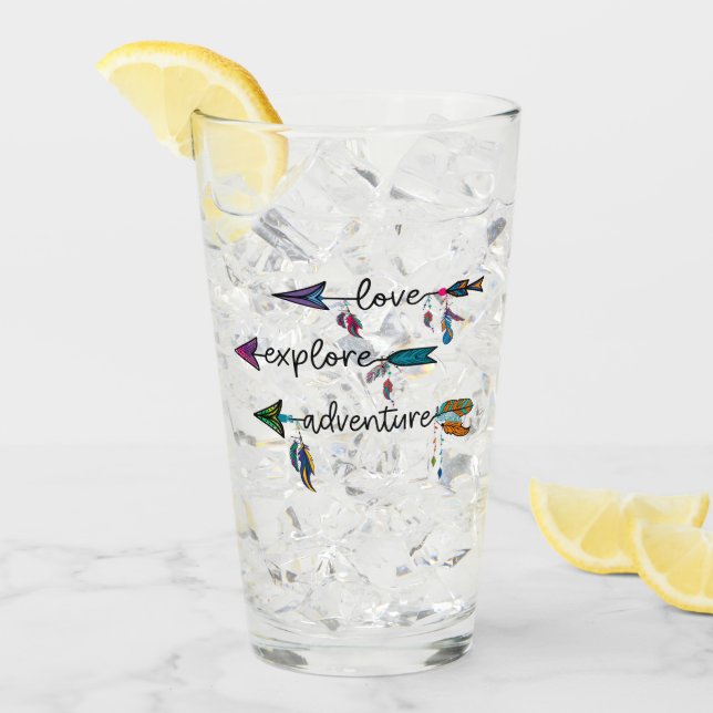 Liebe Entdecken Sie das Adventure Arrow Tribal Boh Glas (Vorderseite Ice)