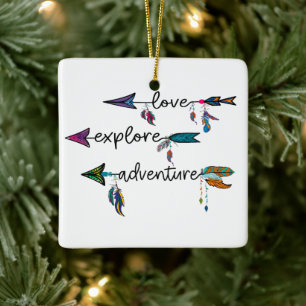 Liebe Entdecken Sie das Adventure Arrow Tribal Boh Keramikornament
