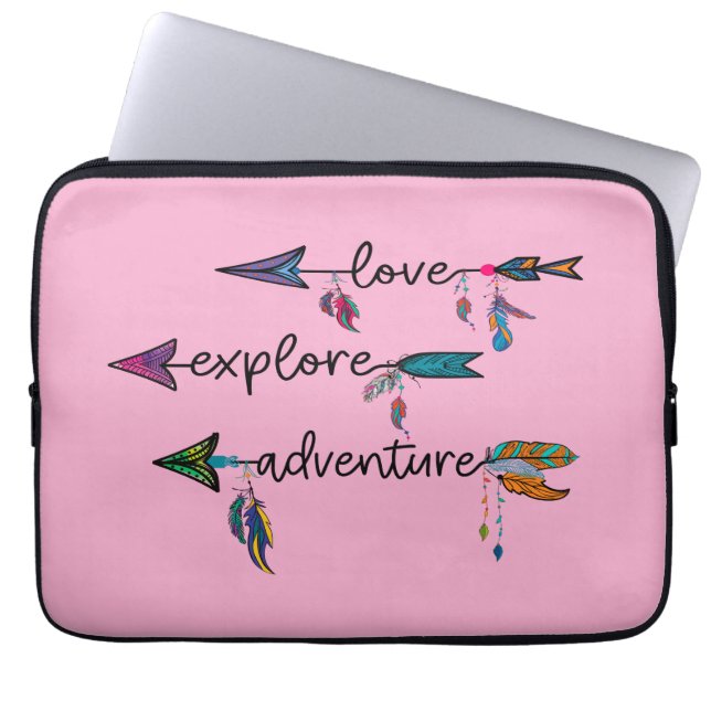 Liebe Entdecken Sie das Adventure Arrow Tribal Boh Laptopschutzhülle (Vorderseite)