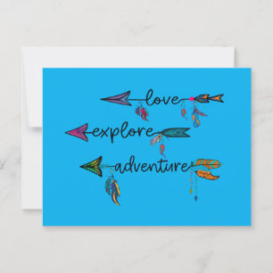 Liebe Entdecken Sie das Adventure Arrow Tribal Boh Postkarte