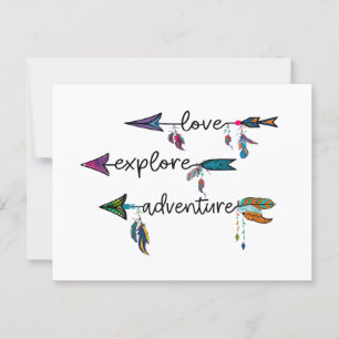 Liebe Entdecken Sie das Adventure Arrow Tribal Boh Postkarte