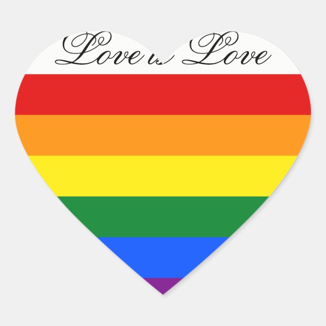 Liebe Equality Rainbow Flag LGBT Lesbischer Gay Pr Herz-Aufkleber (Vorderseite)