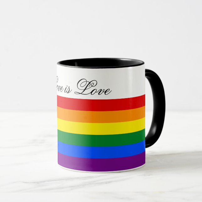 Liebe Equality Rainbow Flag LGBT Lesbischer Gay Pr Tasse (VorderseiteRechts)