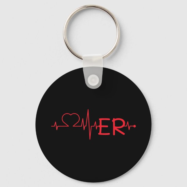 Liebe ER Heartbeat Ärztliche Krankenschwester Kran Schlüsselanhänger (Vorderseite)