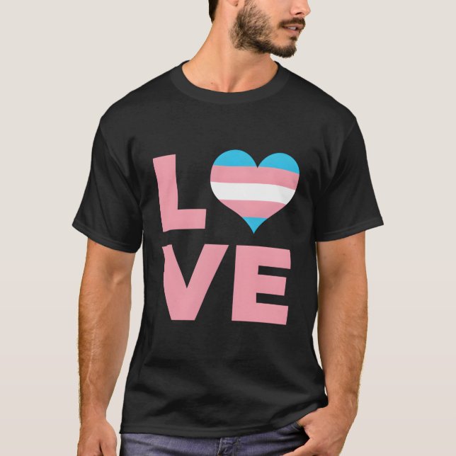 Liebe Er transgender Flag T-Shirt (Vorderseite)