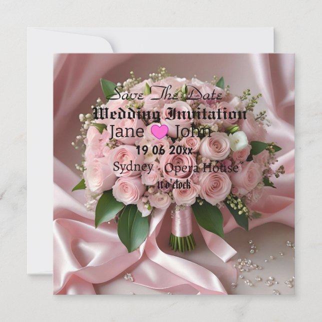 "Liebe erblühen: Ein Bouquet der zeitlosen Romanti Save The Date (Vorderseite)