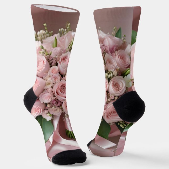 "Liebe erblühen: Ein Bouquet der zeitlosen Romanti Socken (Gewinkelt)