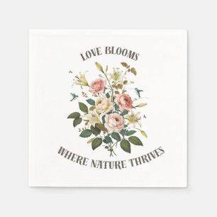 Liebe erblüht mit der Natur Serviette