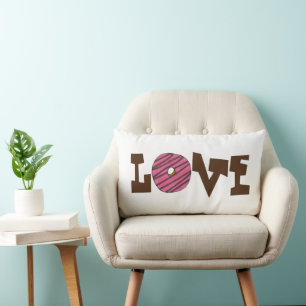 LIEBE Erdbeere Rosa Donut Doughnut Feinschmecker Lendenkissen