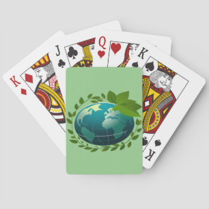 Liebe Erde Öko Globe Grüner Planet Spielkarten