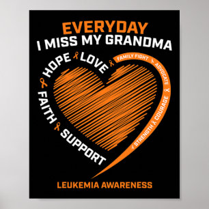 Liebe Erinnerung an meine Oma Leukämie Bewusstsein Poster