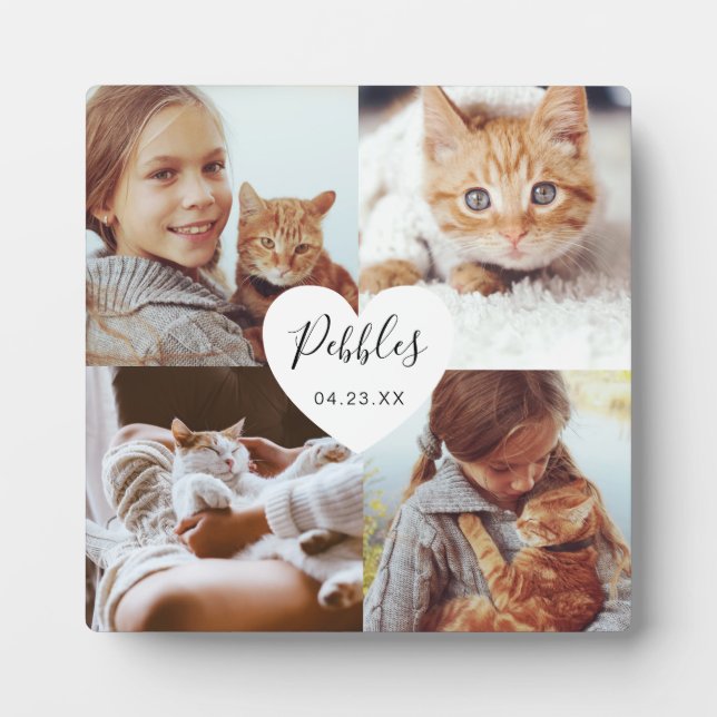 Liebe Erinnerungen Pet Memorial Foto Square Collag Fotoplatte (Vorderseite)