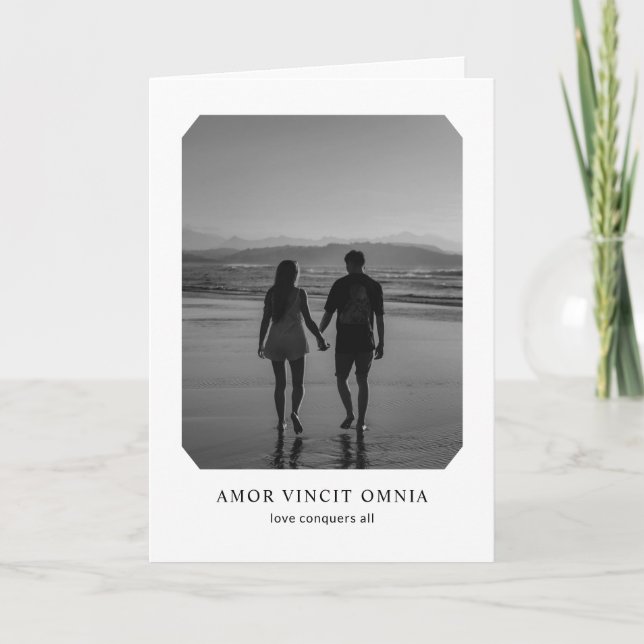 Liebe erobert das ganze Foto Hochladen Valentinsta Karte (Vorderseite)