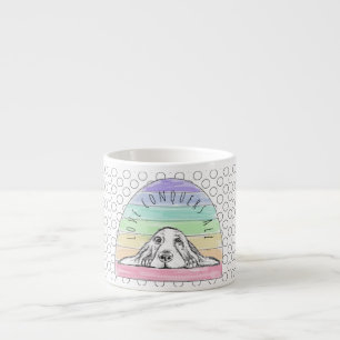 Liebe erobert den ganzen Hund Regenbogenbasenhalm Espressotasse