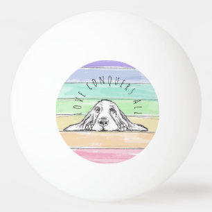 Liebe erobert den ganzen Hund Regenbogenbasenhalm Tischtennisball