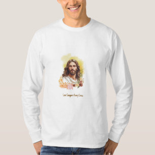 Liebe erobert jeden Kreuz- Jesus T-Shirt
