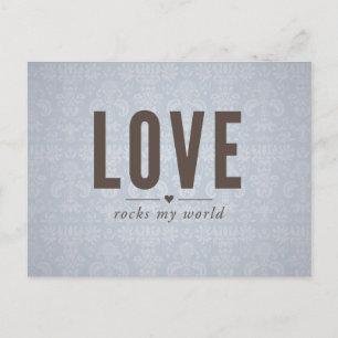 Liebe erschüttert meine Welt Vintage Postkarte
