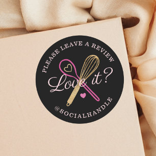 Liebe es? Eine Überprüfung Bäckerei Whisk & Spoon Runder Aufkleber