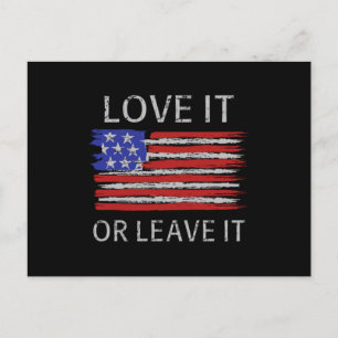 Liebe es oder verlasse es USA-Flagge Postkarte