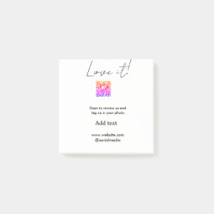 Liebe es scan QR Bewertung Social Media Foto teile Post-it Klebezettel
