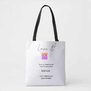 Liebe es scan QR Bewertung Social Media Foto teile Tasche