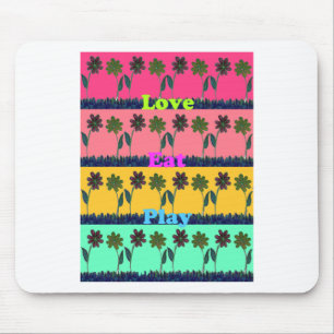 Liebe Essen Spiel Kunst Druck Mousepad