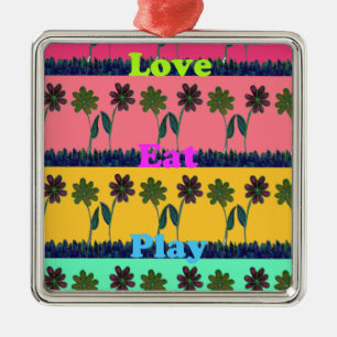 Liebe Essen Spielkunst Printwerbung Ornament Aus Metall