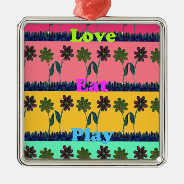 Liebe Essen Spielkunst Printwerbung Ornament Aus Metall (Vorne)
