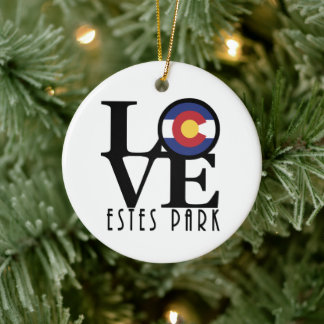 LIEBE Estes Park Colorado Keramik Ornament