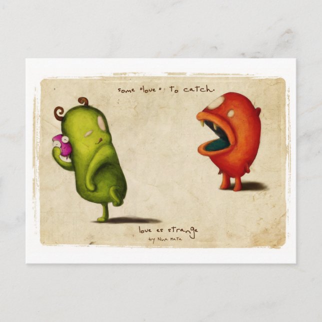 Liebe Estrange Critters Postkarte (Vorderseite)