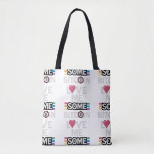 "Liebe etwas Bitcoin" Weiße Tasche