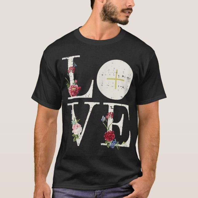 Liebe Eucharist Erste Heilige Kommunion Christlich T-Shirt (Vorderseite)