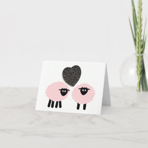 "Liebe Ewe 2", Whimsical Notecard Karte