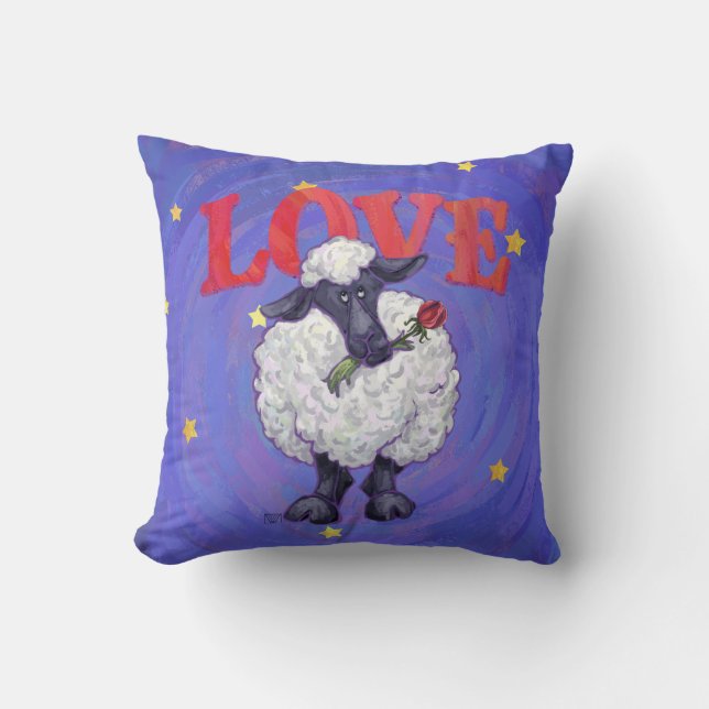 Liebe EWE-Leiter und Schwanz Schafe Kissen (Vorderseite)