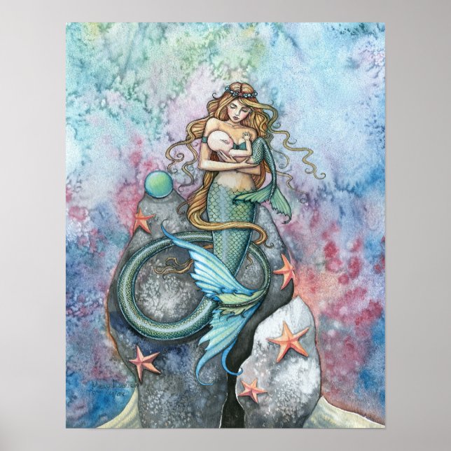 Liebe Ewige Meerjungfrau und Babyposter Poster (Vorne)