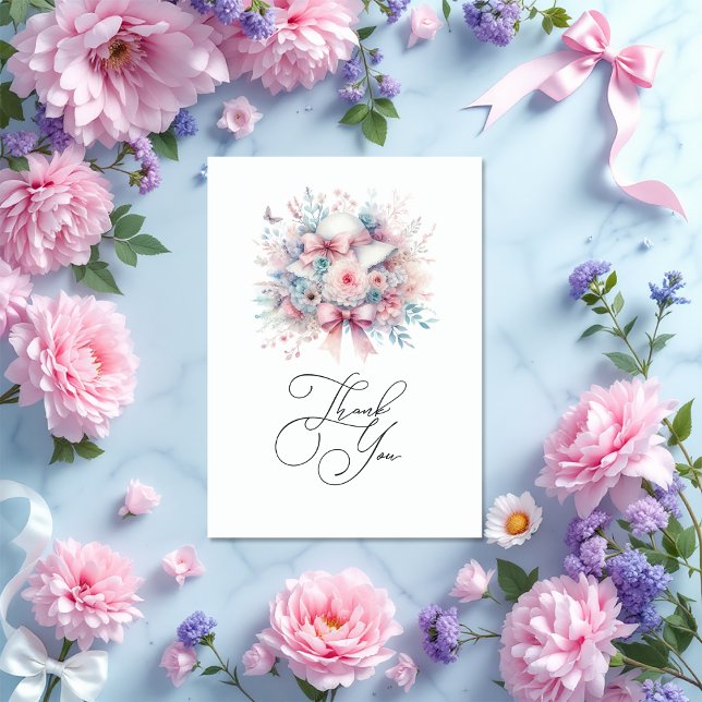 Liebe Extravagant Brautparty Foto Dankeskarte (Love Fancy Bridal Shower Photo Thank You Card)