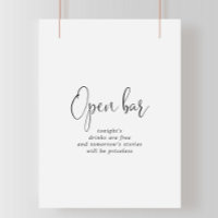 Liebe Extravagantes Skript Hochzeit Open Bar Sign