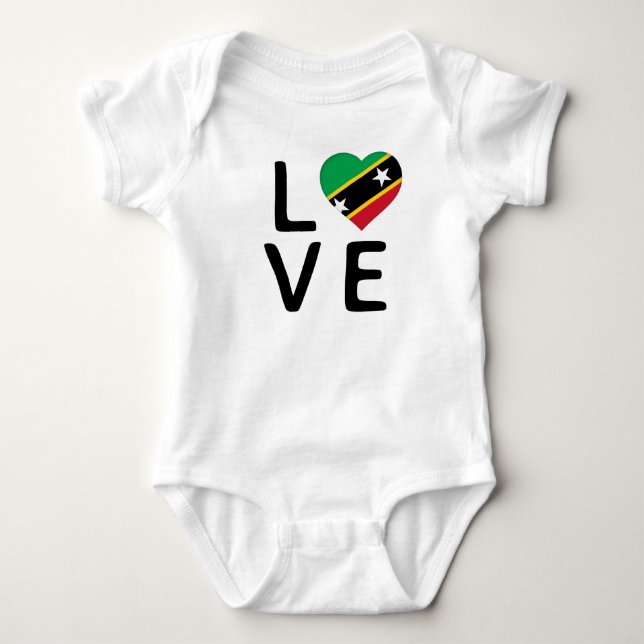 Liebe - Fahne St. Kitts und Nevis Baby Strampler (Vorderseite)