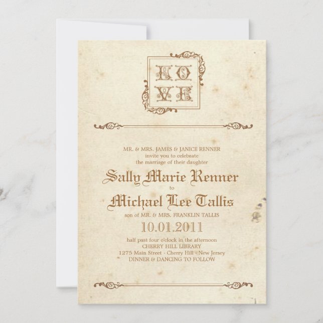 LIEBE - Fairytale Storybook Einladung (Vorderseite)