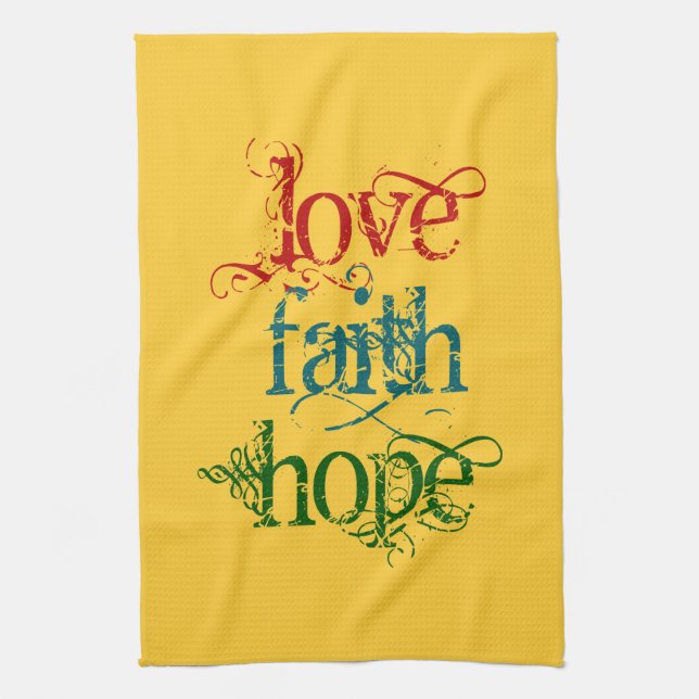LIEBE FAITH HOFFE GESCHIRRTUCH (Vertikal)