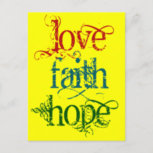 LIEBE FAITH HOFFE POSTKARTE