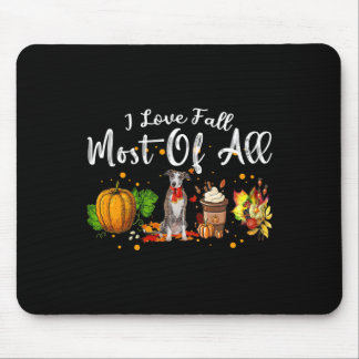 Liebe fällt am meisten von allen Pumpkin Greyhound Mousepad