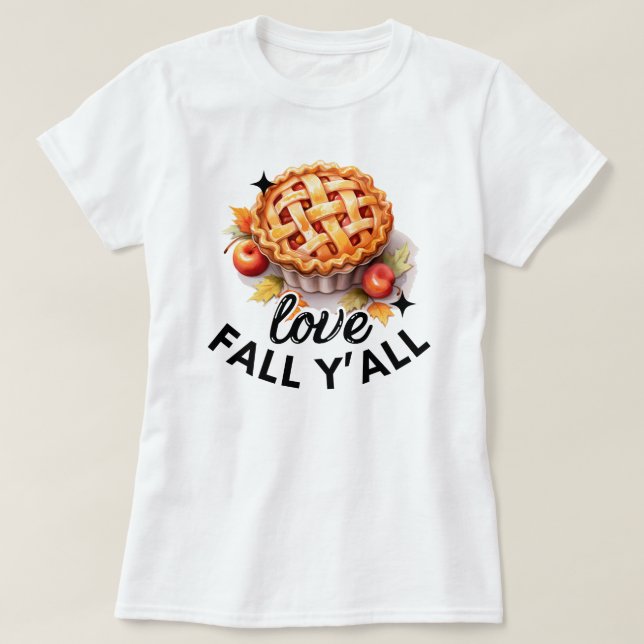 Liebe fällt Y'all | Herbstleaves | Niedlicher Fall T-Shirt (Design vorne)